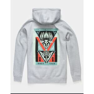 Obey Shepard Fairey Deco Flower Graphic Print Hoodie -XL
“Rise Above”